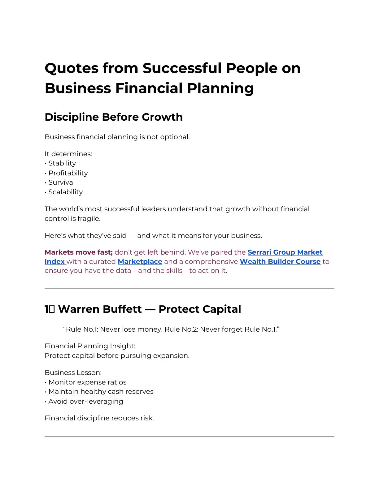 Quotes from Successful People on Business Financial Planning cover